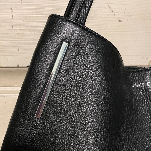 Vince Camuto Large Pebbled Leather Multi Compartment Black Tote Bag Size OS - Picture 2 of 13